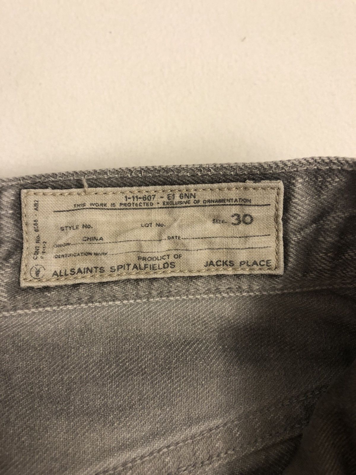 Allsaints × Vintage ALL SAINTS VINTAGE GREY WASHED DENIM JEANS Size US 30 / EU 46 - 6 Thumbnail