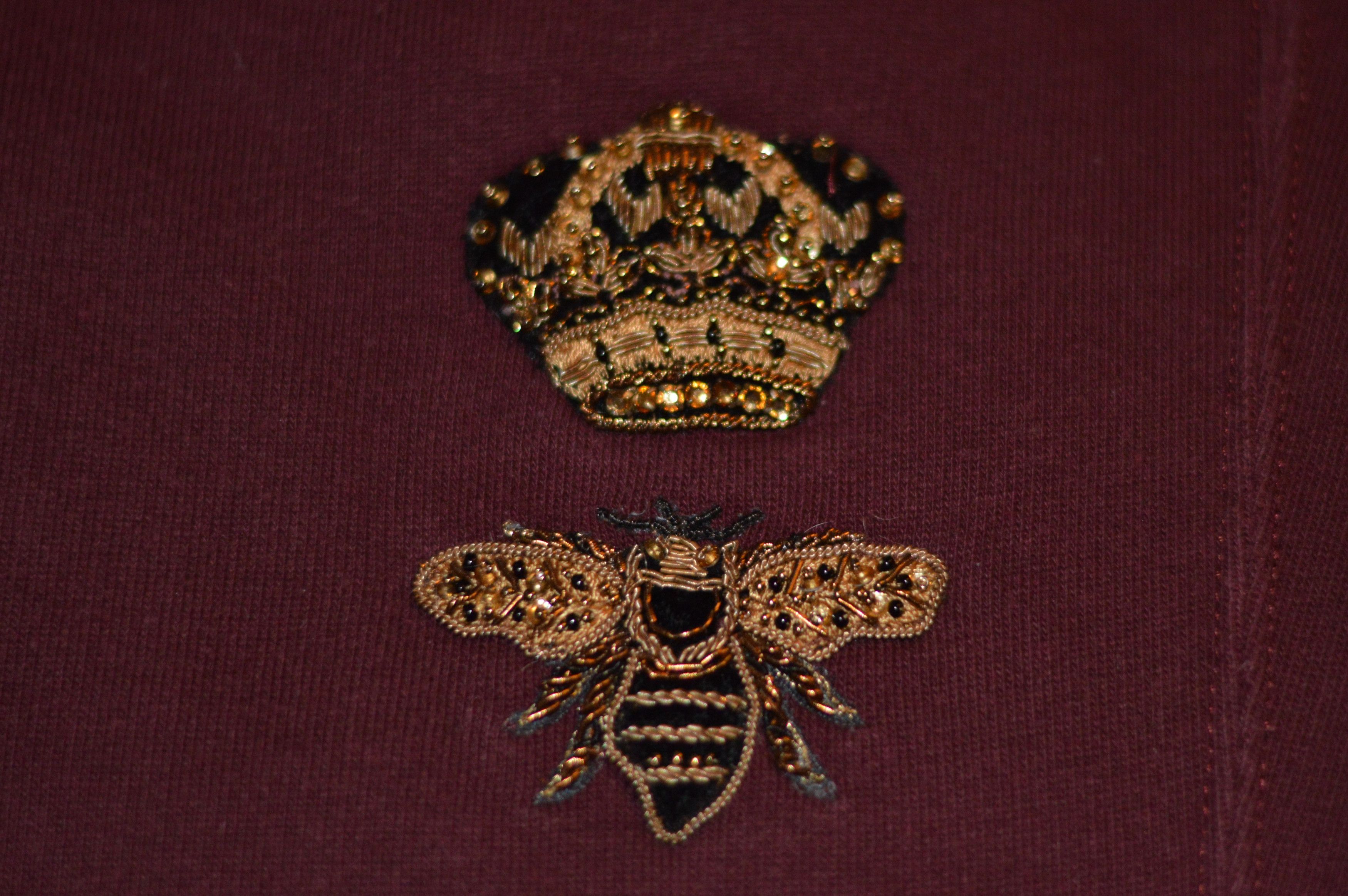 Dolce & Gabbana Dolce & Gabbana Maroon Bee & Crown Embroidered Sweatpants Size US 34 / EU 50 - 1 Thumbnail
