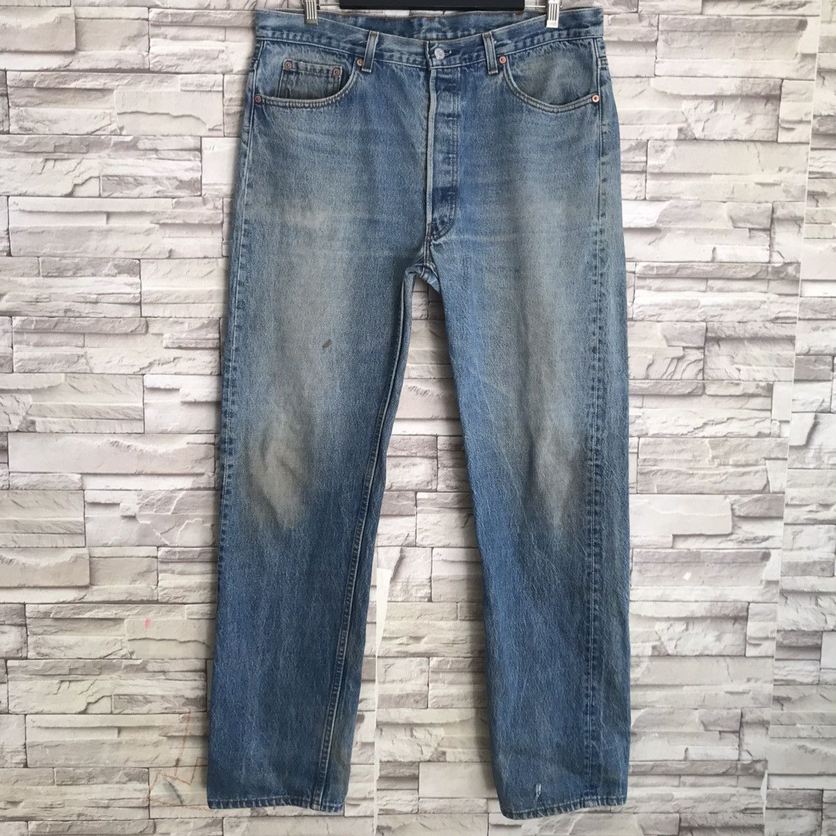 Levi's Vintage 80s Levis 501 Dirty Faded Jeans Made in USA Size US 38 / EU 54 - 3 Thumbnail