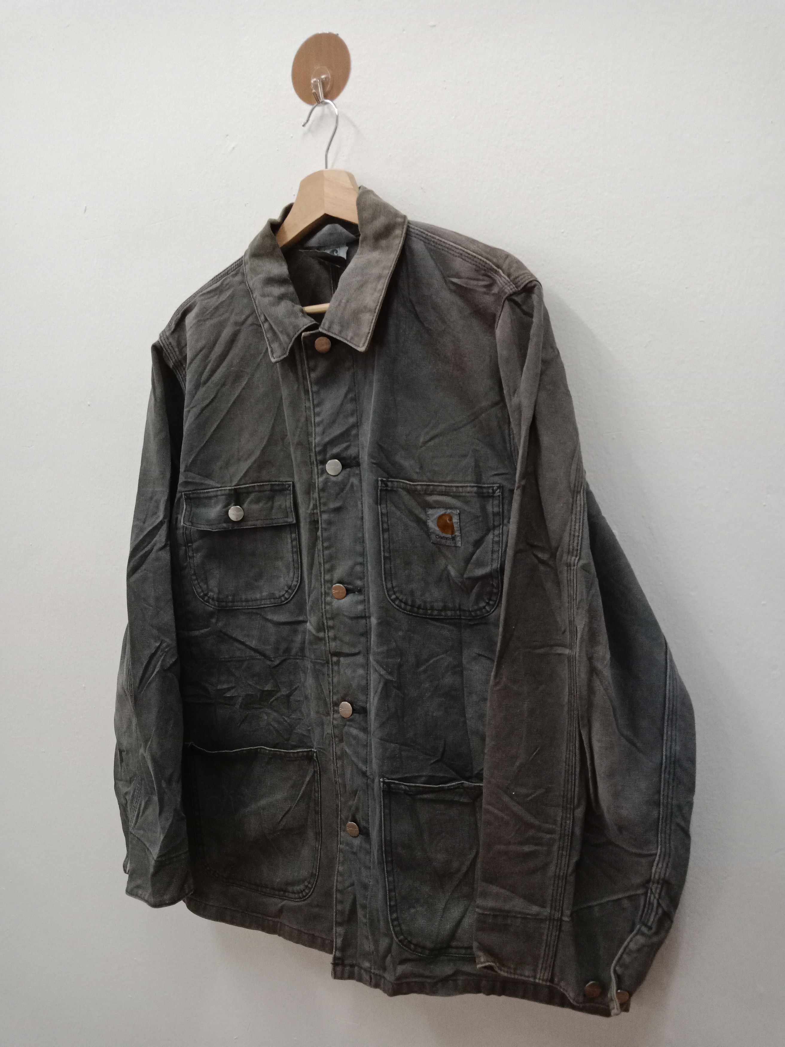 Carhartt × Vintage Carhartt Washed Gray Chore Jacket Size US L / EU 52-54 / 3 - 3 Thumbnail