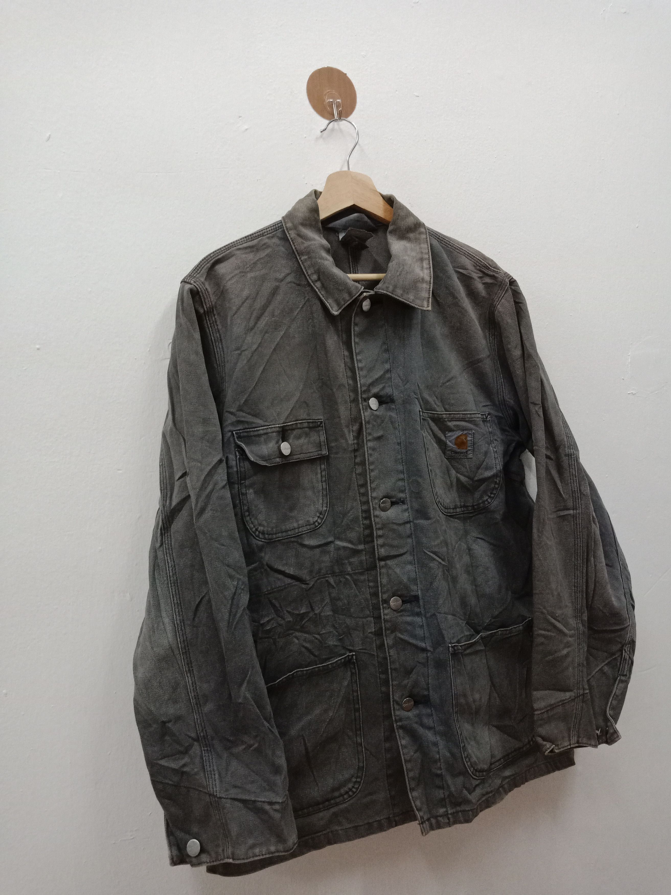 Carhartt × Vintage Carhartt Washed Gray Chore Jacket Size US L / EU 52-54 / 3 - 4 Thumbnail