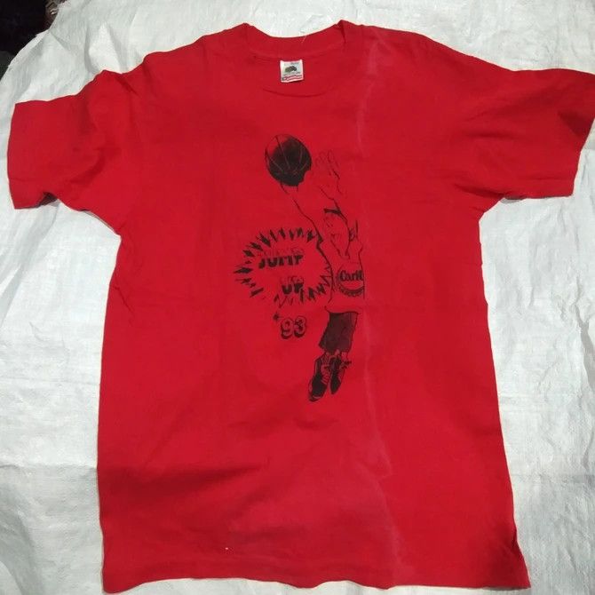 Fruit Of The Loom × Vintage Clearance Price! Vtg 93 Jump Up University Basketball Size US L / EU 52-54 / 3 - 2 Thumbnail