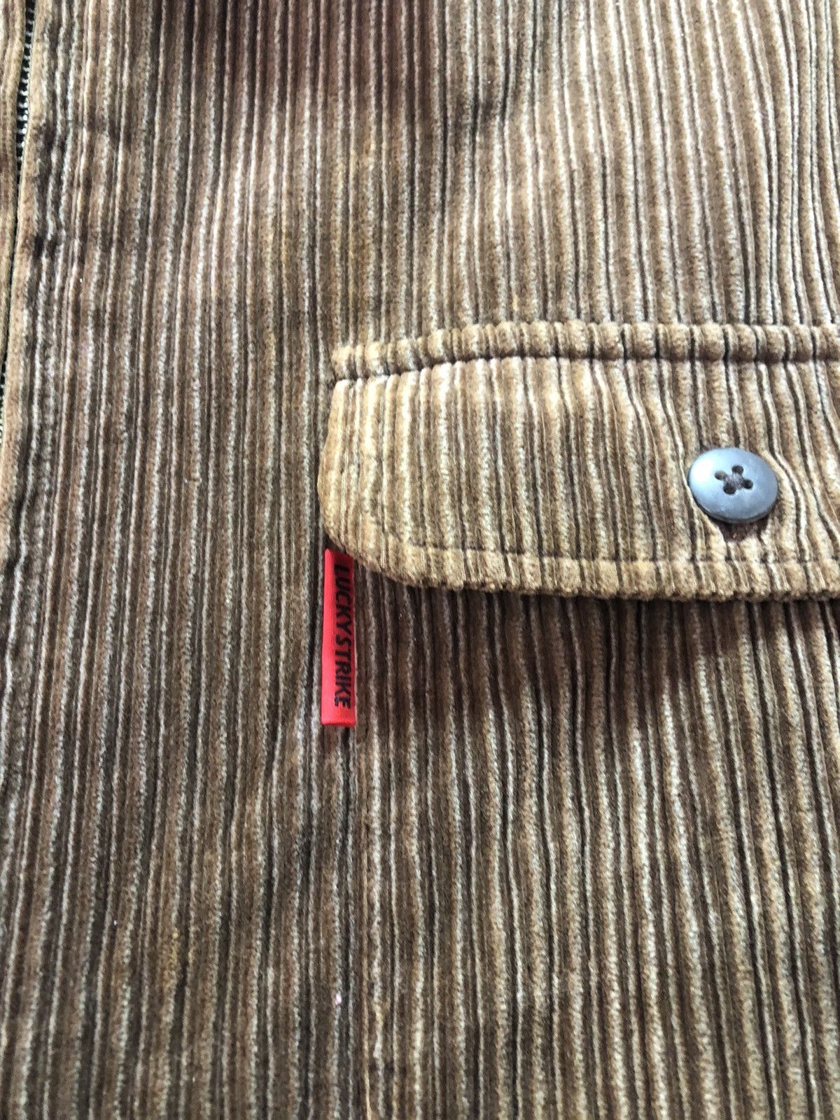 Vintage Vintage LUCKY STRIKE Jacket Corduroy Zip Shirt Size US L / EU 52-54 / 3 - 3 Thumbnail