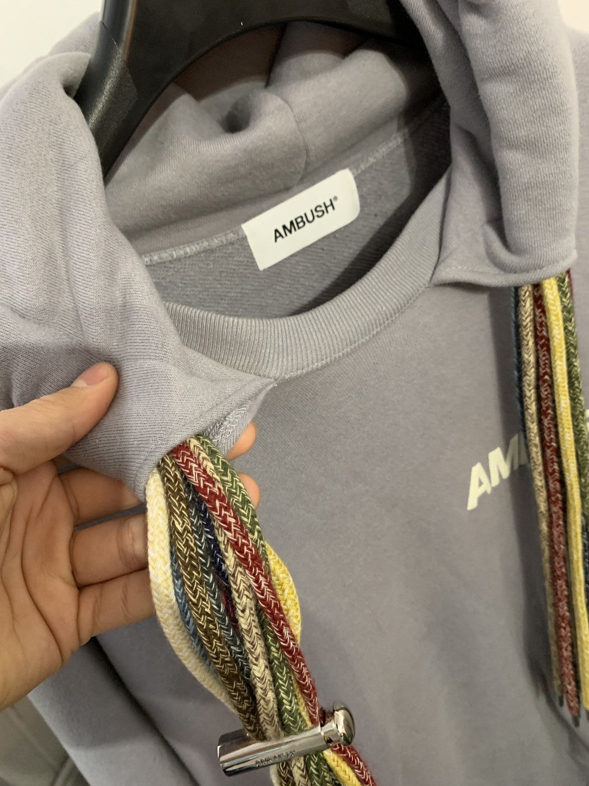 Ambush Design AMBUSH Multicord String Logo Hoodie Grey/Blue Multi-cord Size US M / EU 48-50 / 2 - 7 Thumbnail