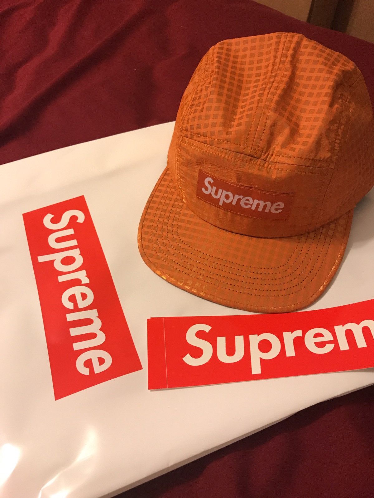 Supreme Metallic Check Camp Cap | Grailed