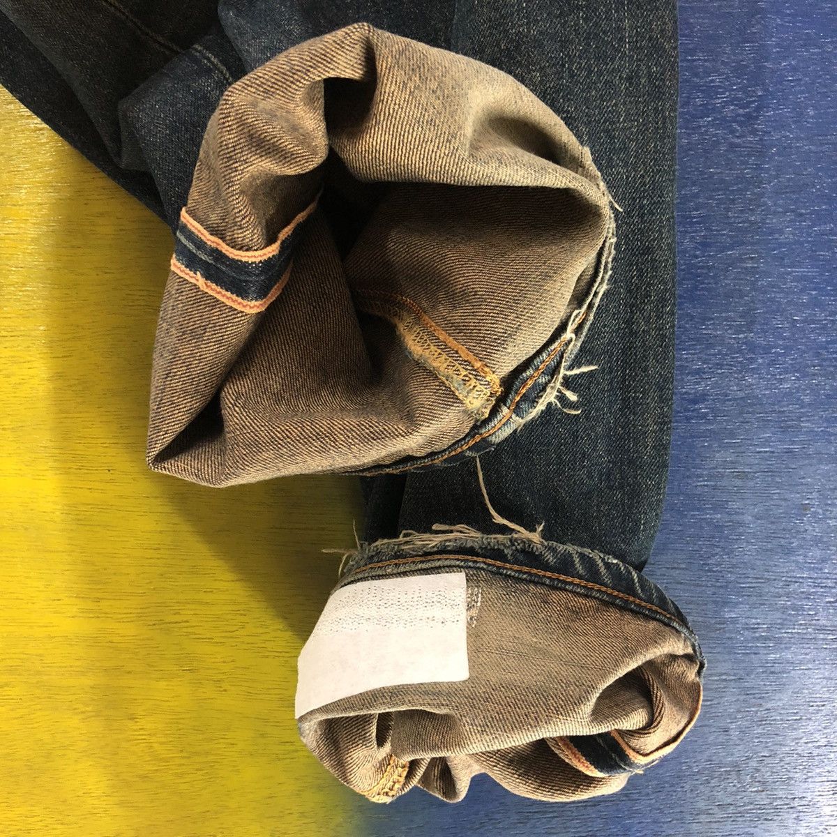 Edwin × Japanese Brand × Vintage VINTAGE DENIM SELVEDGE EDWIN 505x DISTRESSED Size US 30 / EU 46 - 13 Thumbnail