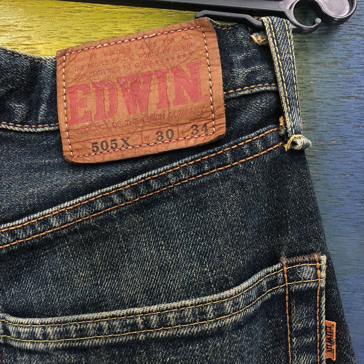 Edwin × Japanese Brand × Vintage VINTAGE DENIM SELVEDGE EDWIN 505x DISTRESSED Size US 30 / EU 46 - 11 Thumbnail