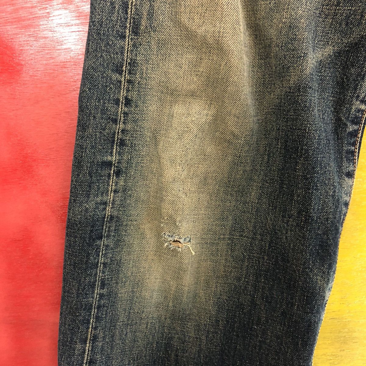 Edwin × Japanese Brand × Vintage VINTAGE DENIM SELVEDGE EDWIN 505x DISTRESSED Size US 30 / EU 46 - 3 Thumbnail
