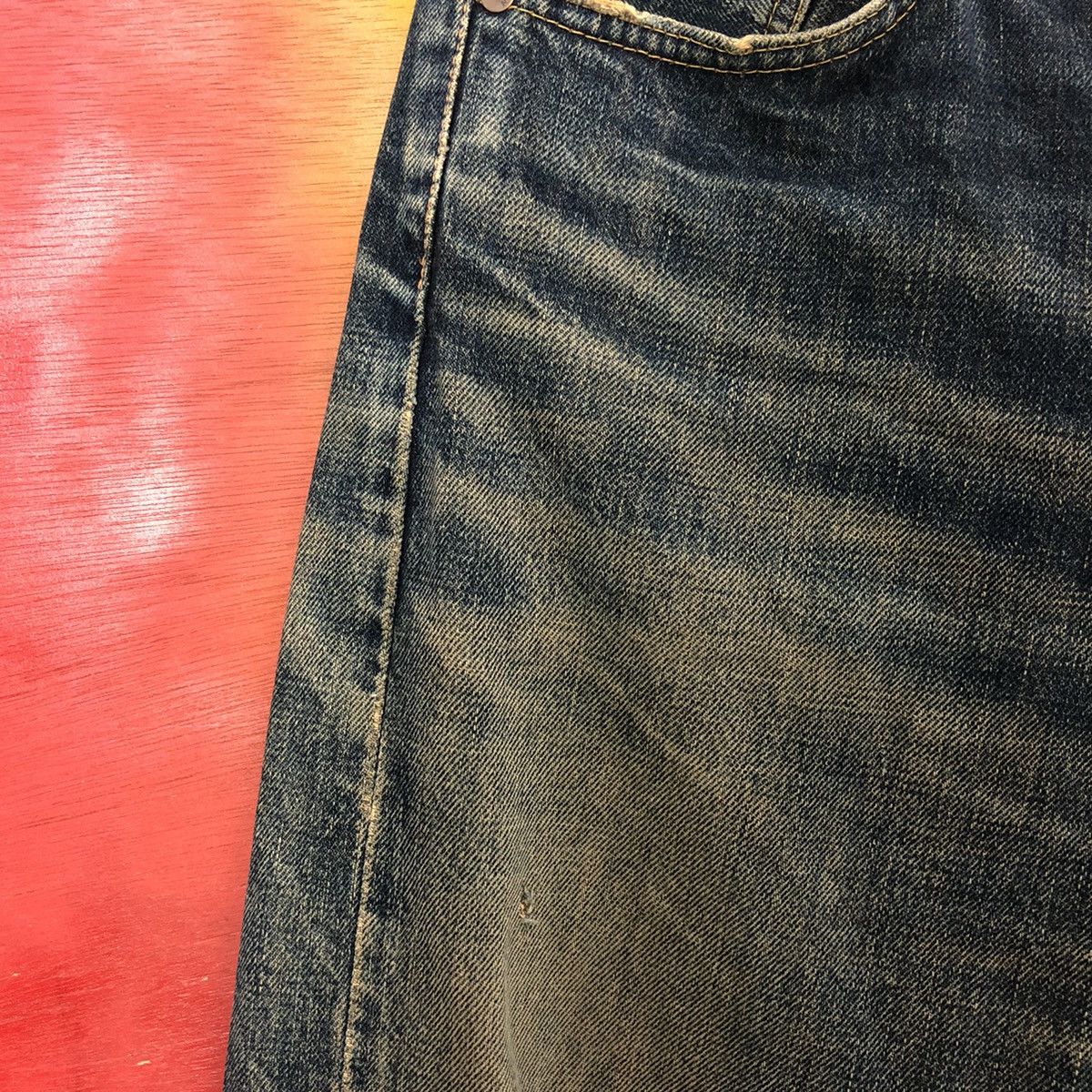 Edwin × Japanese Brand × Vintage VINTAGE DENIM SELVEDGE EDWIN 505x DISTRESSED Size US 30 / EU 46 - 4 Thumbnail