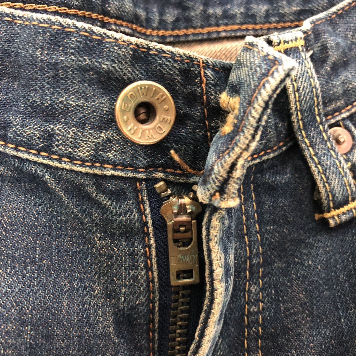 Edwin × Japanese Brand × Vintage VINTAGE DENIM SELVEDGE EDWIN 505x DISTRESSED Size US 30 / EU 46 - 7 Thumbnail