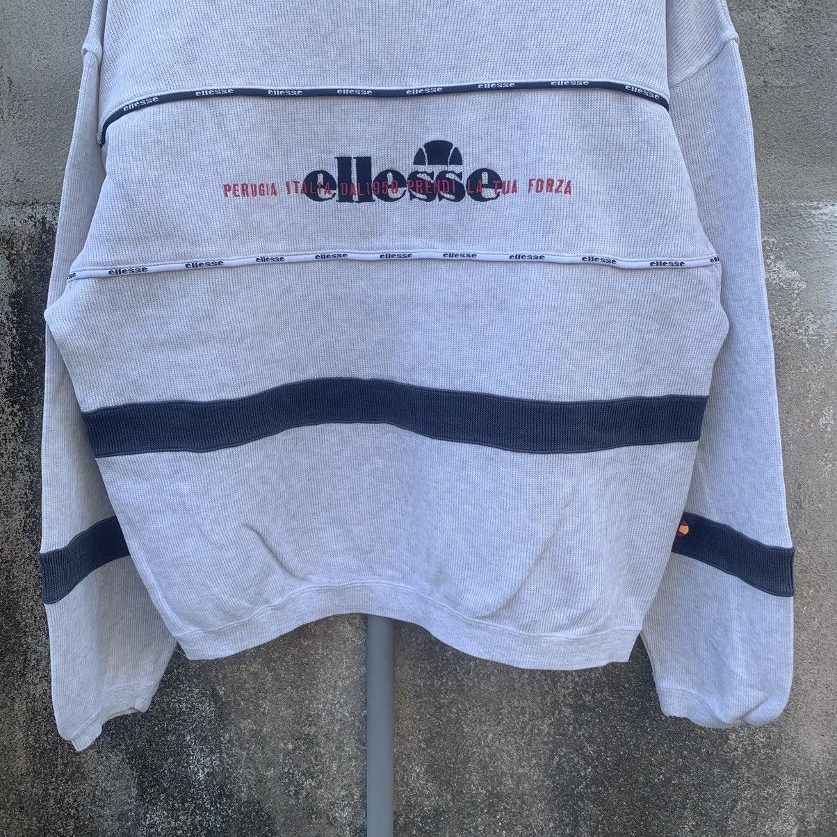 Ellesse × Vintage 1990s Ellesse Distressed Crewneck Spell Out Pullover Size US L / EU 52-54 / 3 - 3 Thumbnail
