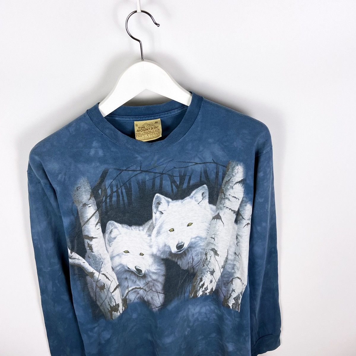 The Mountain Vintage Rare Mountain 1999 White Wolfs Tye die longsleev Size US M / EU 48-50 / 2 - 2 Thumbnail