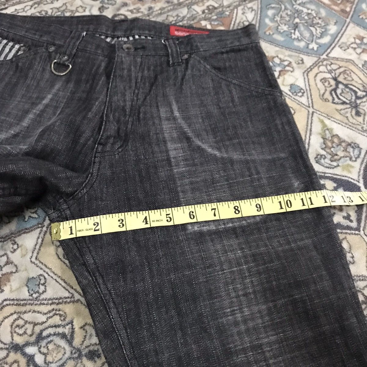 semanticdesign Semantic Design Black Denim Pinstriped Jeans Size US 31 - 20 Thumbnail
