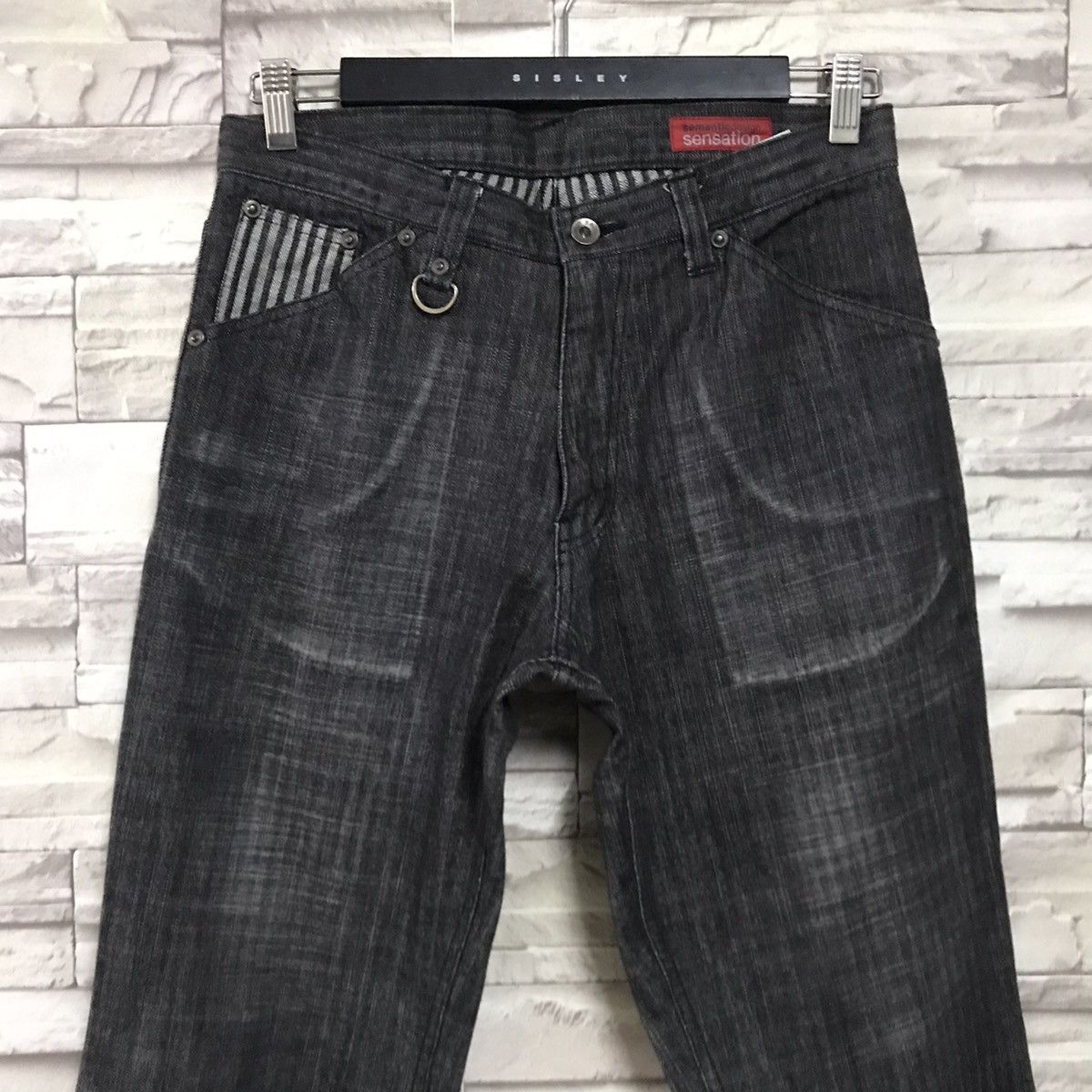 semanticdesign Semantic Design Black Denim Pinstriped Jeans Size US 31 - 4 Thumbnail