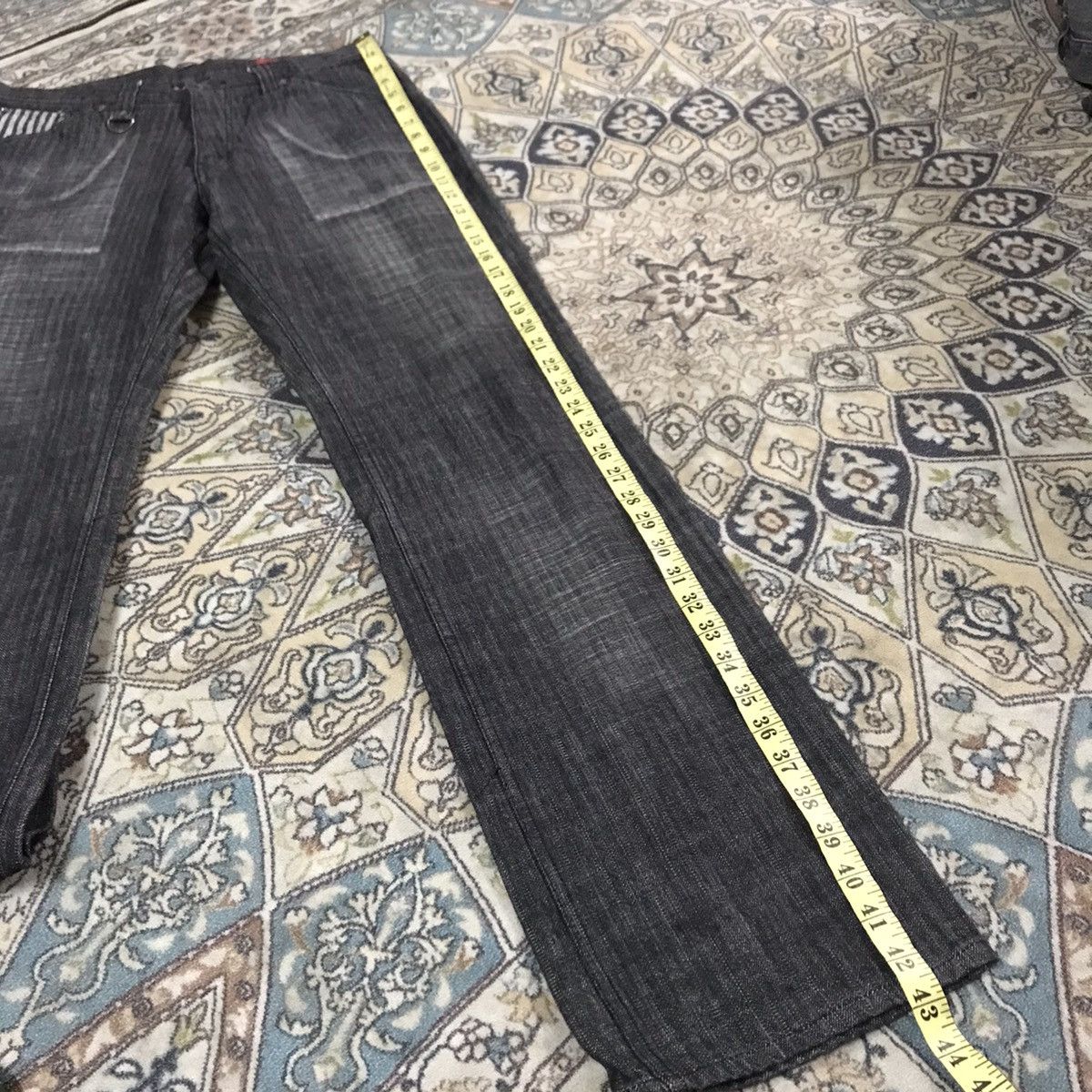 semanticdesign Semantic Design Black Denim Pinstriped Jeans Size US 31 - 17 Thumbnail
