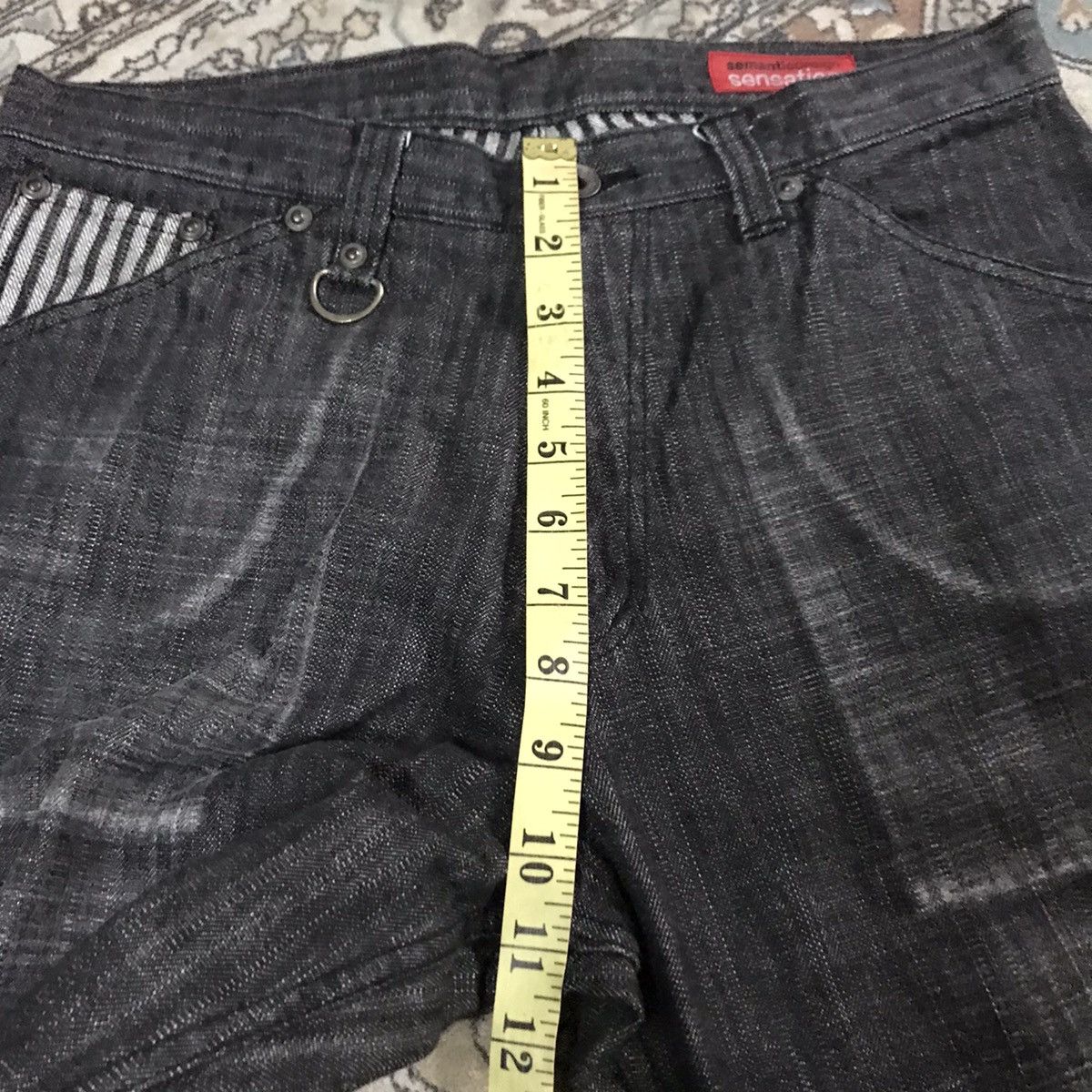 semanticdesign Semantic Design Black Denim Pinstriped Jeans Size US 31 - 19 Thumbnail