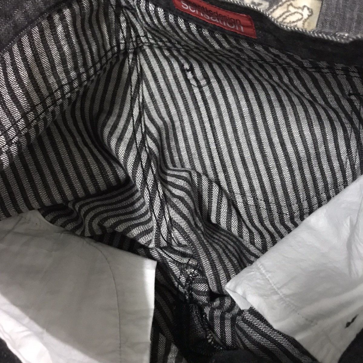 semanticdesign Semantic Design Black Denim Pinstriped Jeans Size US 31 - 15 Thumbnail