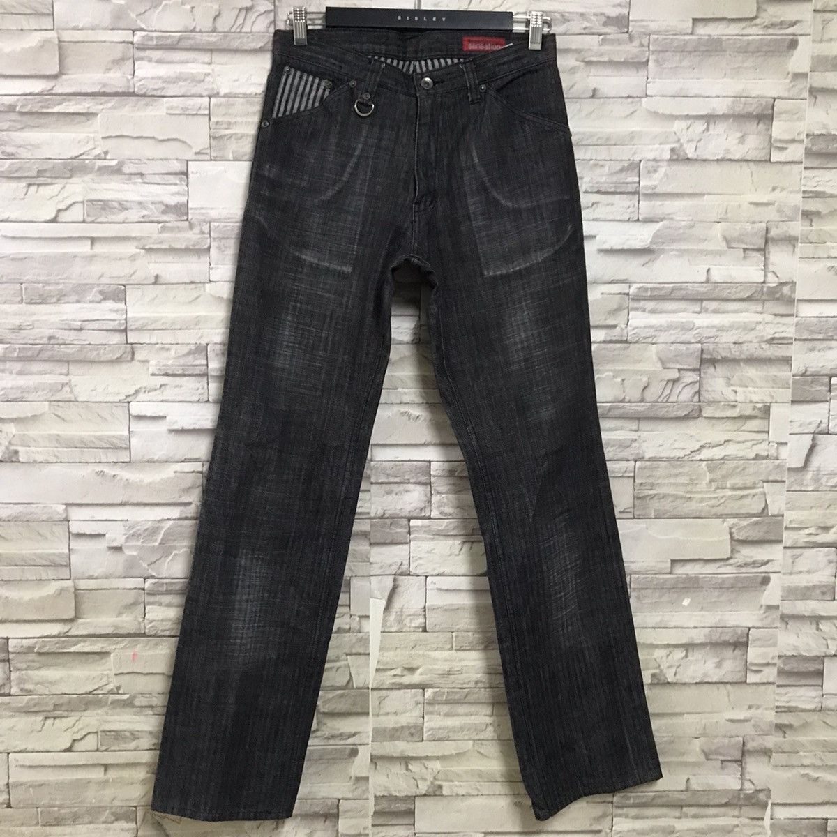 semanticdesign Semantic Design Black Denim Pinstriped Jeans Size US 31 - 3 Thumbnail