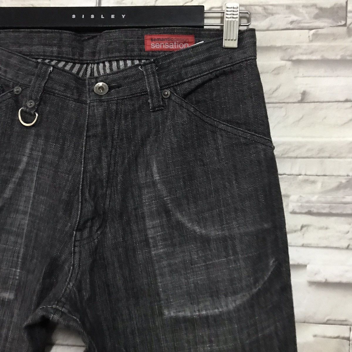 semanticdesign Semantic Design Black Denim Pinstriped Jeans Size US 31 - 5 Thumbnail