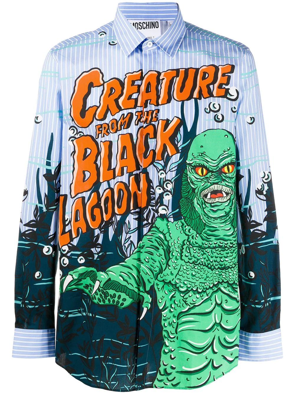 Moschino × Universal Studios AUTHENTIC 🔥 NWT Moschino Monster Black Lagoon Shirt Size US L / EU 52-54 / 3 - 2 Thumbnail