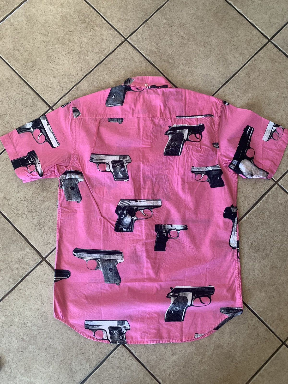 Supreme Guns Button Up Shirt SS13 Pink - Shirts Button Ups