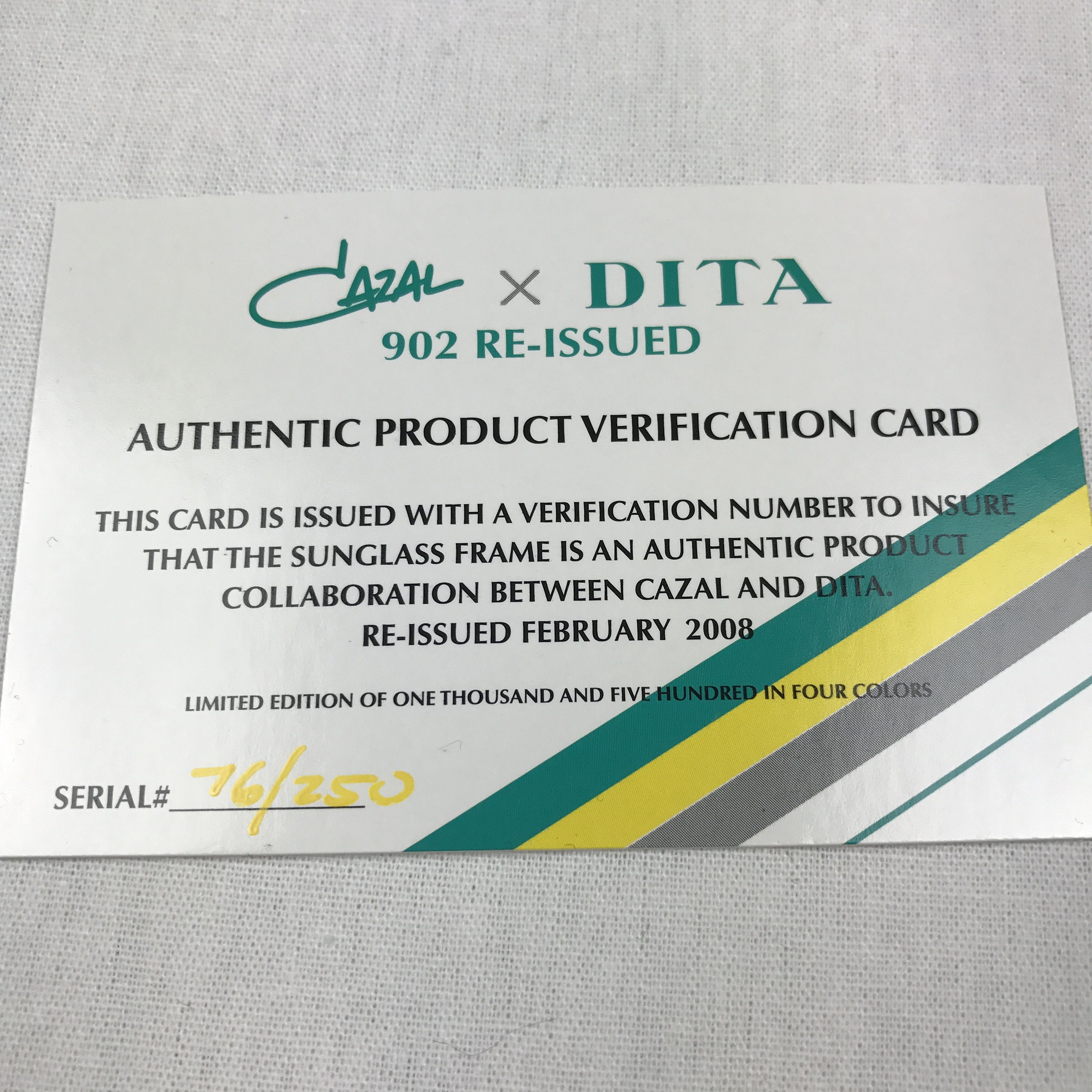 Cazal × Dita Dita X Cazal 902 Yellow Limited Edition Reissue
