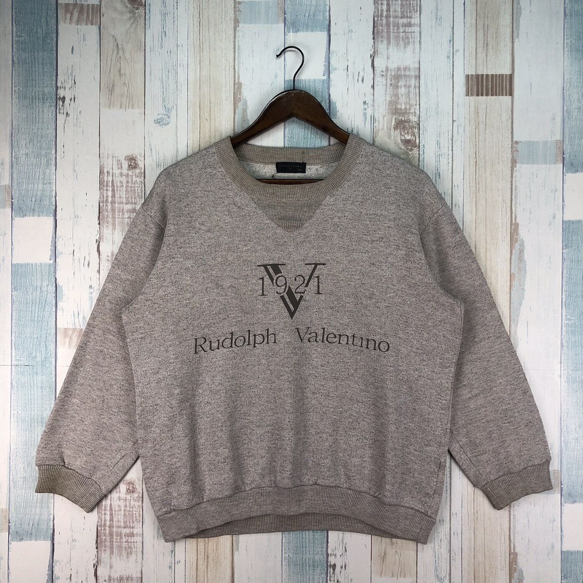 Valentino × Vintage Vintage 90s Rudolph Valentino Big Logo Sweatshirt Size US M / EU 48-50 / 2 - 1 Thumbnail