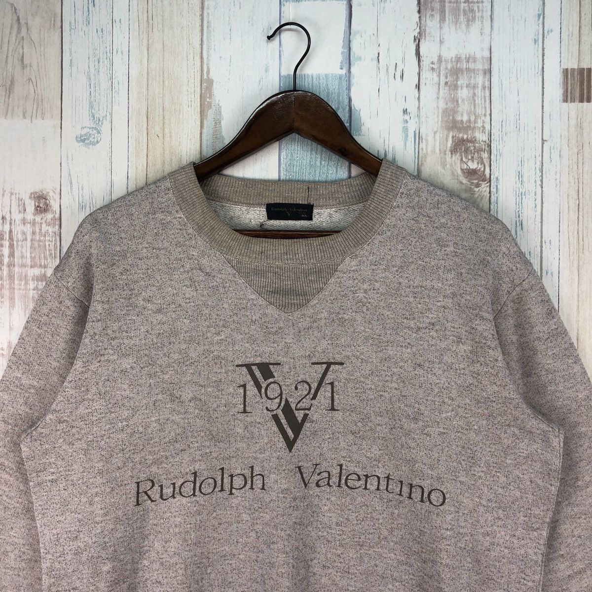 Valentino × Vintage Vintage 90s Rudolph Valentino Big Logo Sweatshirt Size US M / EU 48-50 / 2 - 3 Thumbnail