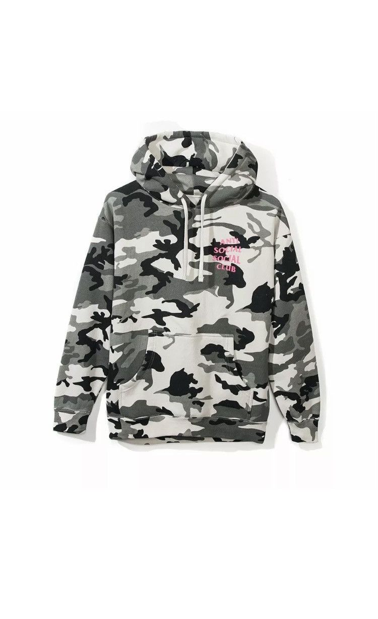 Anti Social Social Club Anti Social Social Club Pink Frozen Snow Camo Hoodie Size L Size US L / EU 52-54 / 3 - 11 Thumbnail