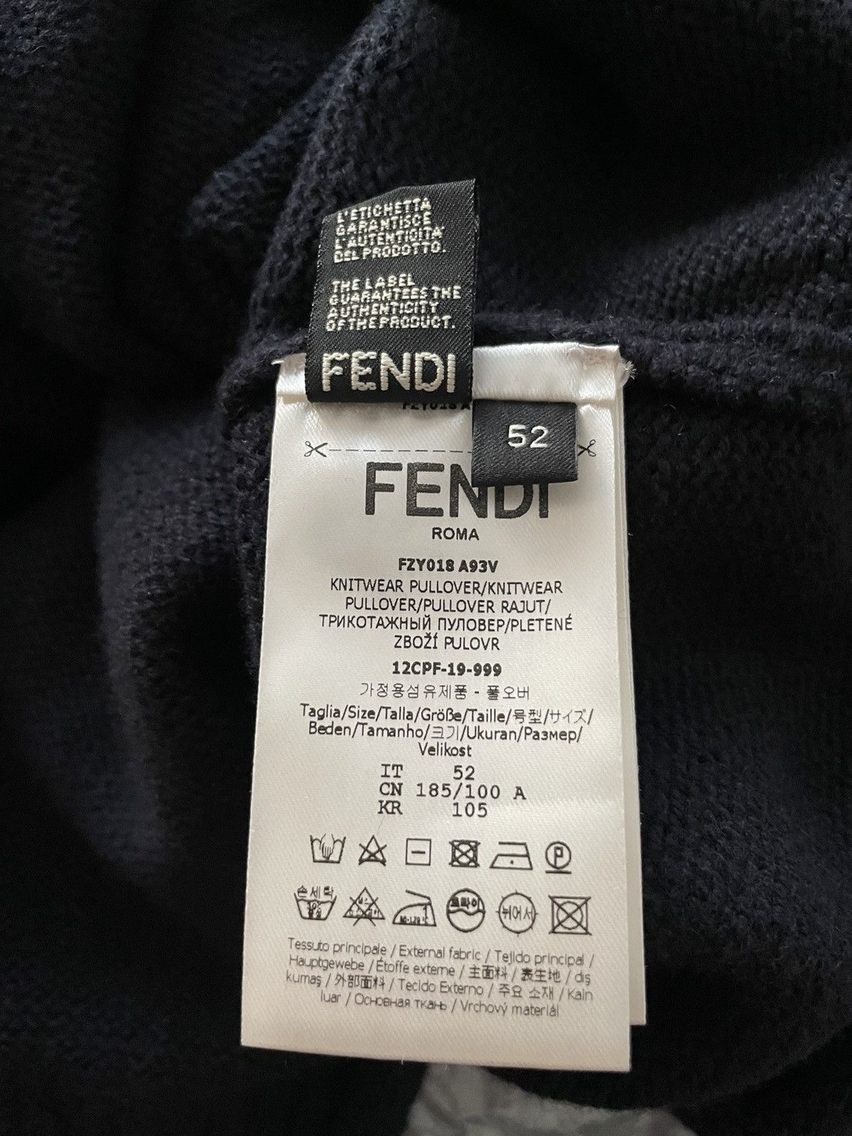 Fendi $2,500 Limited Runway 100% Cashmere Sweater New Fendi Logo Size US L / EU 52-54 / 3 - 6 Thumbnail