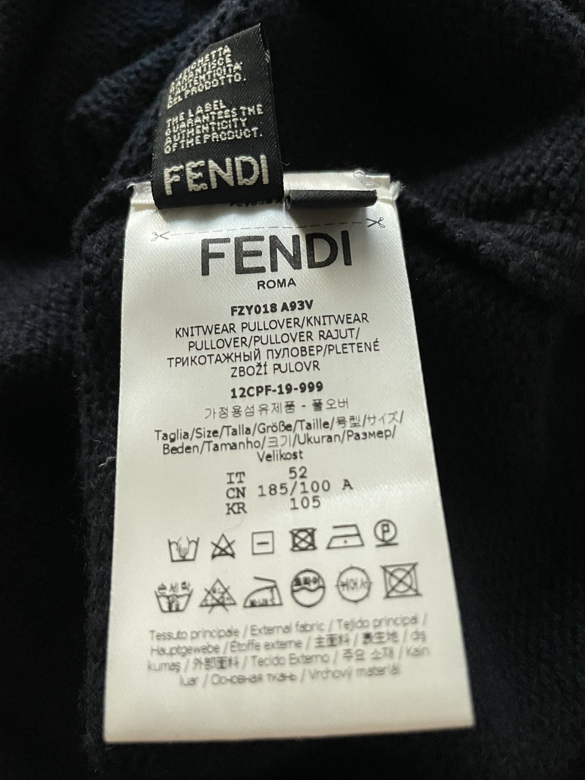Fendi $2,500 Limited Runway 100% Cashmere Sweater New Fendi Logo Size US L / EU 52-54 / 3 - 7 Thumbnail