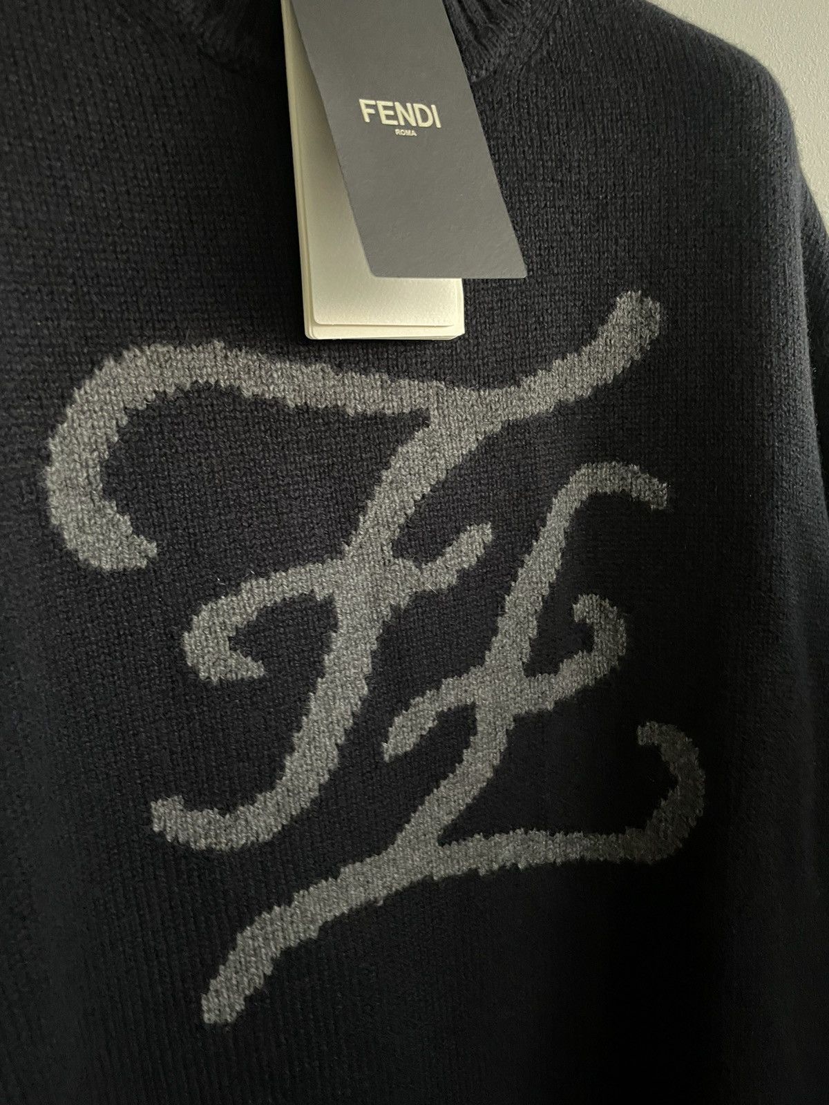 Fendi $2,500 Limited Runway 100% Cashmere Sweater New Fendi Logo Size US L / EU 52-54 / 3 - 15 Thumbnail