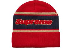 Supreme Chenille Stripe Beanie | Grailed