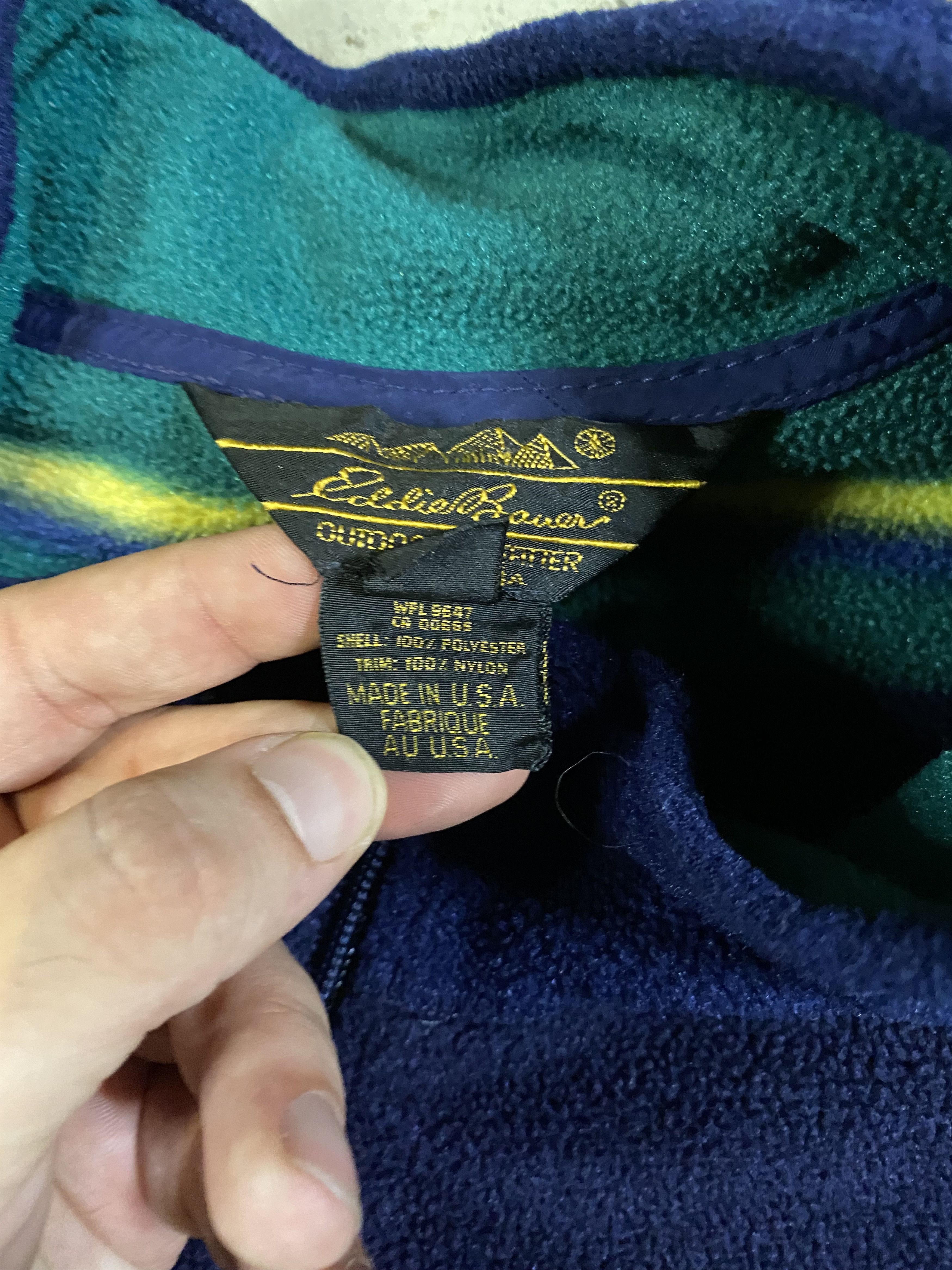Eddie Bauer × Vintage Vintage Eddie Bauer Striped Fleece Size US XL / EU 56 / 4 - 4 Thumbnail