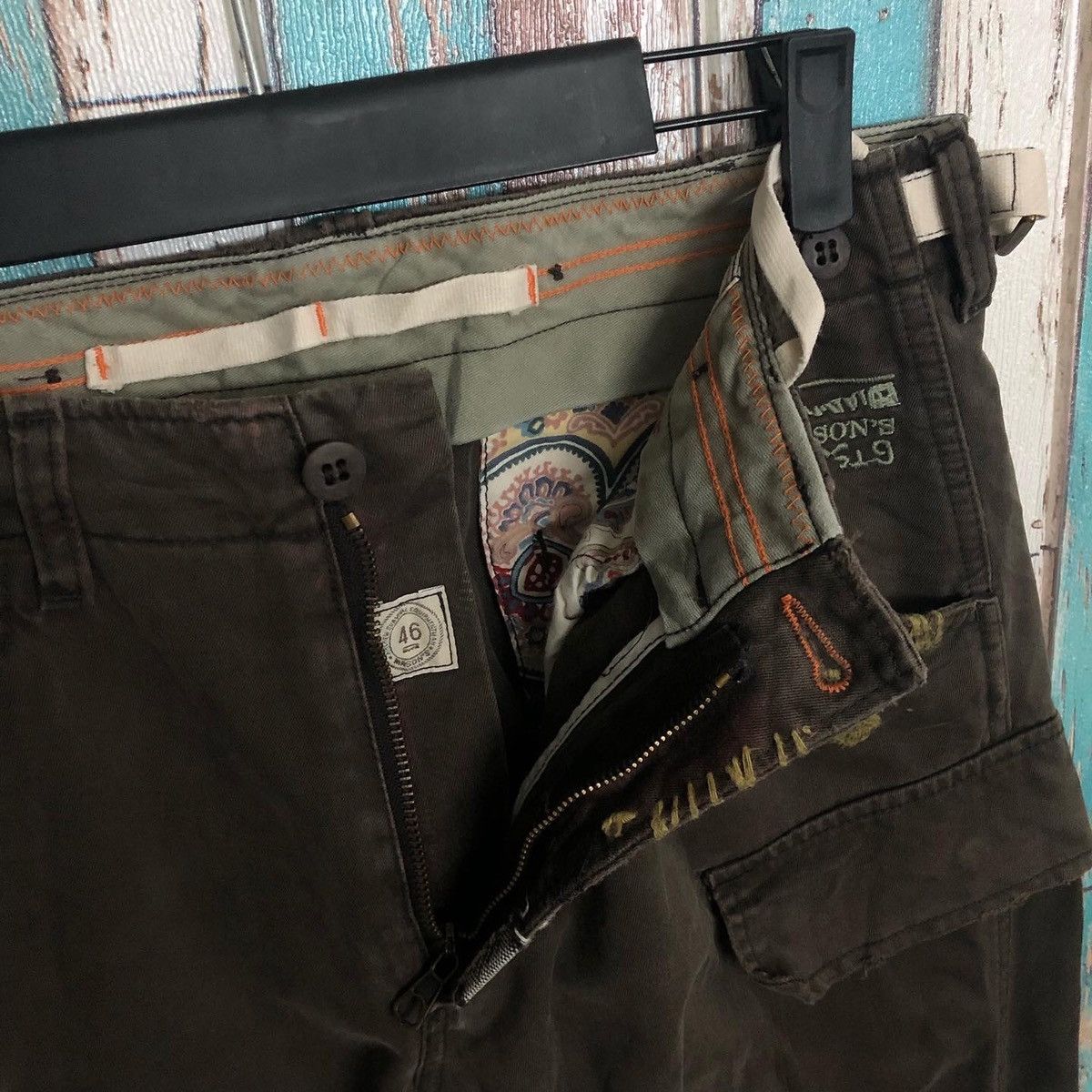Mason's RARE: Mason's Distressed Patchwork Cargo Work Pants "Dark" Size US 32 / EU 48 - 8 Thumbnail