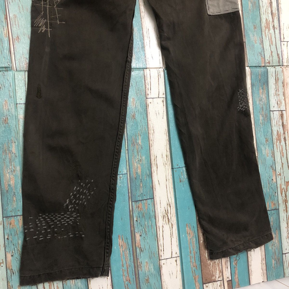 Mason's RARE: Mason's Distressed Patchwork Cargo Work Pants "Dark" Size US 32 / EU 48 - 13 Thumbnail