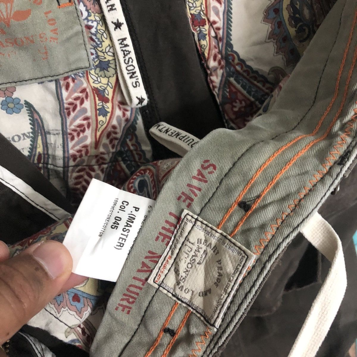 Mason's RARE: Mason's Distressed Patchwork Cargo Work Pants "Dark" Size US 32 / EU 48 - 17 Thumbnail