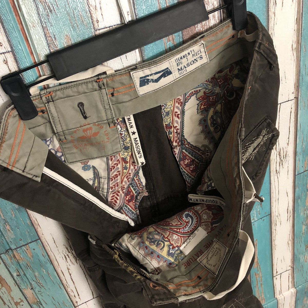 Mason's RARE: Mason's Distressed Patchwork Cargo Work Pants "Dark" Size US 32 / EU 48 - 16 Thumbnail