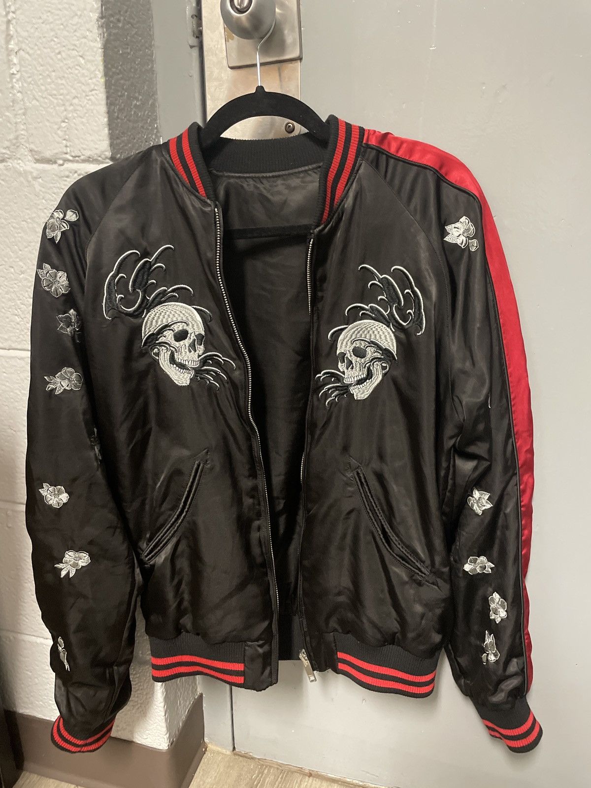 Diesel DIESEL SUKAJAN TIGER SKULL REVERSIBLE SATIN BOMBER JACKET