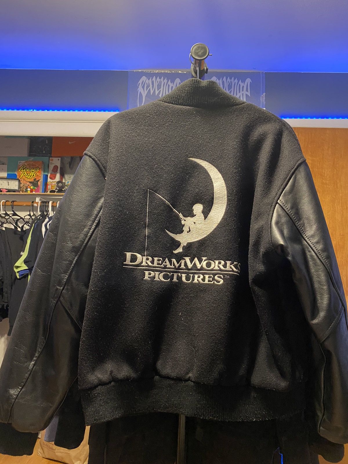 Vintage Vintage Black “DreamWorks Pictures” Varsity Jacket | Grailed