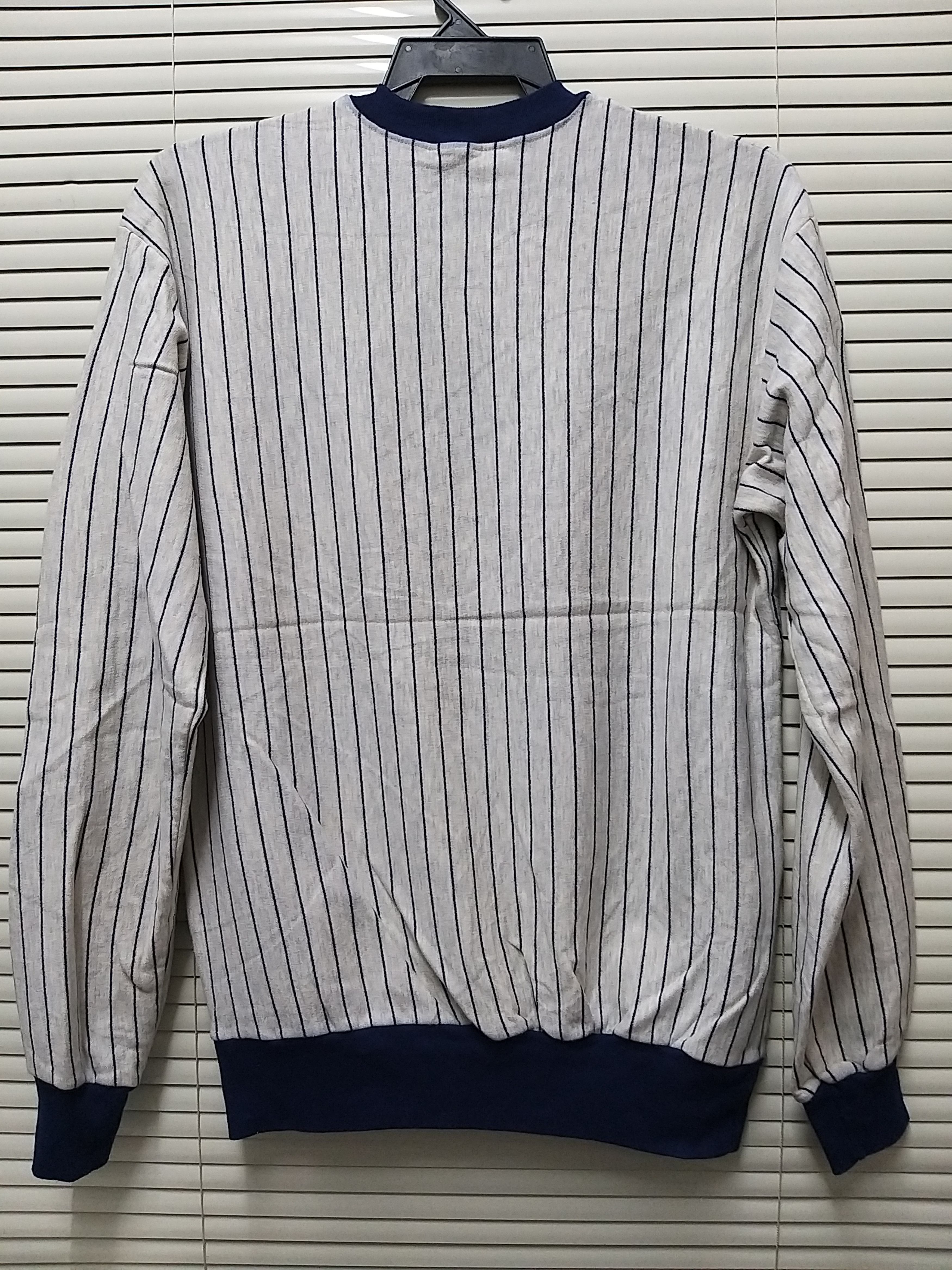 New York Yankees VINTAGE 90s NEW YORK YANKEES STRIPE PULLOVER SWEATSHIRT Size US M / EU 48-50 / 2 - 2 Thumbnail