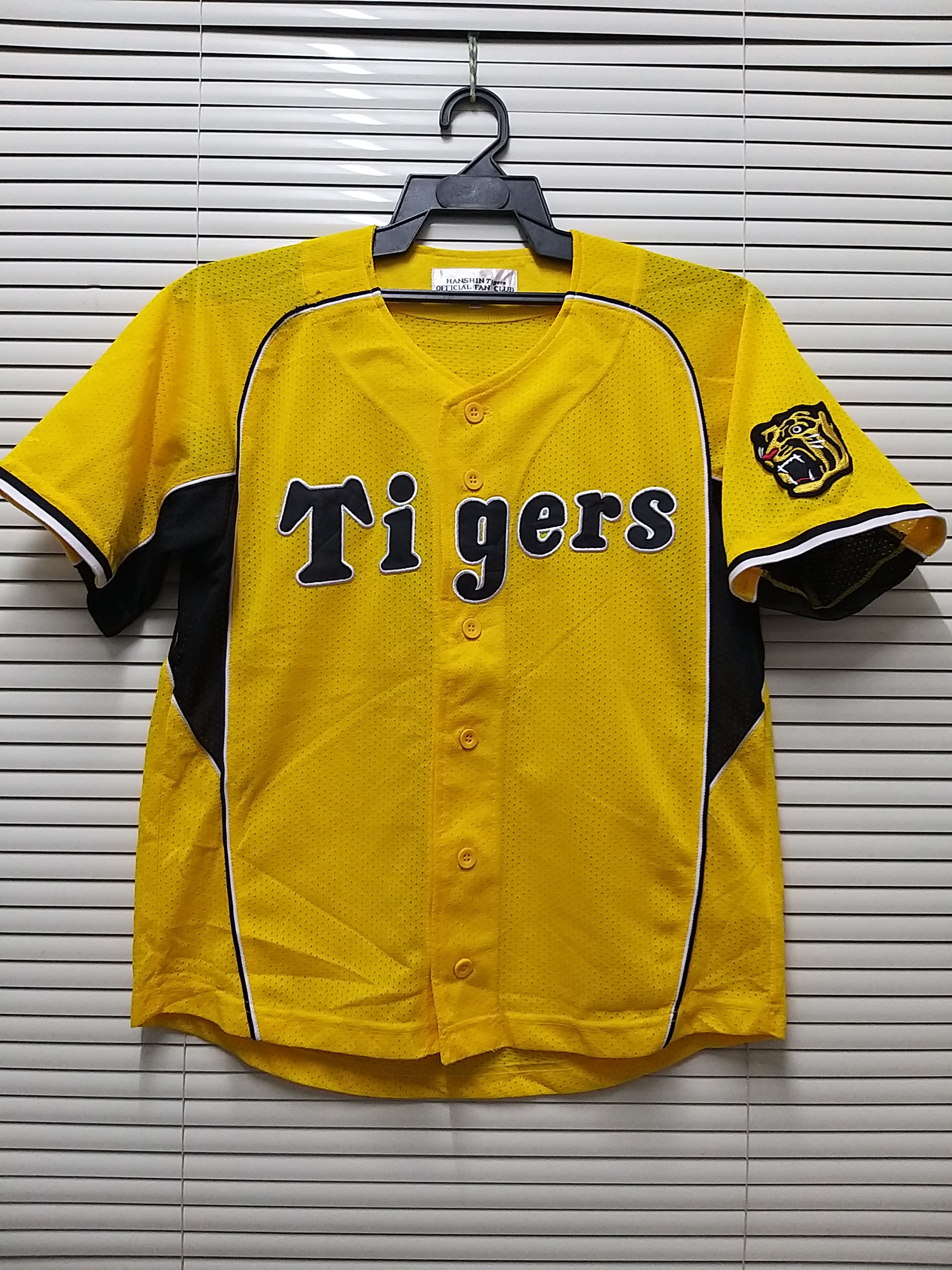 NEW MIZUNO Japan NPB HANSHIN TIGERS Baseball Jersey WHITE/BLK #7 THROWBACK  SM