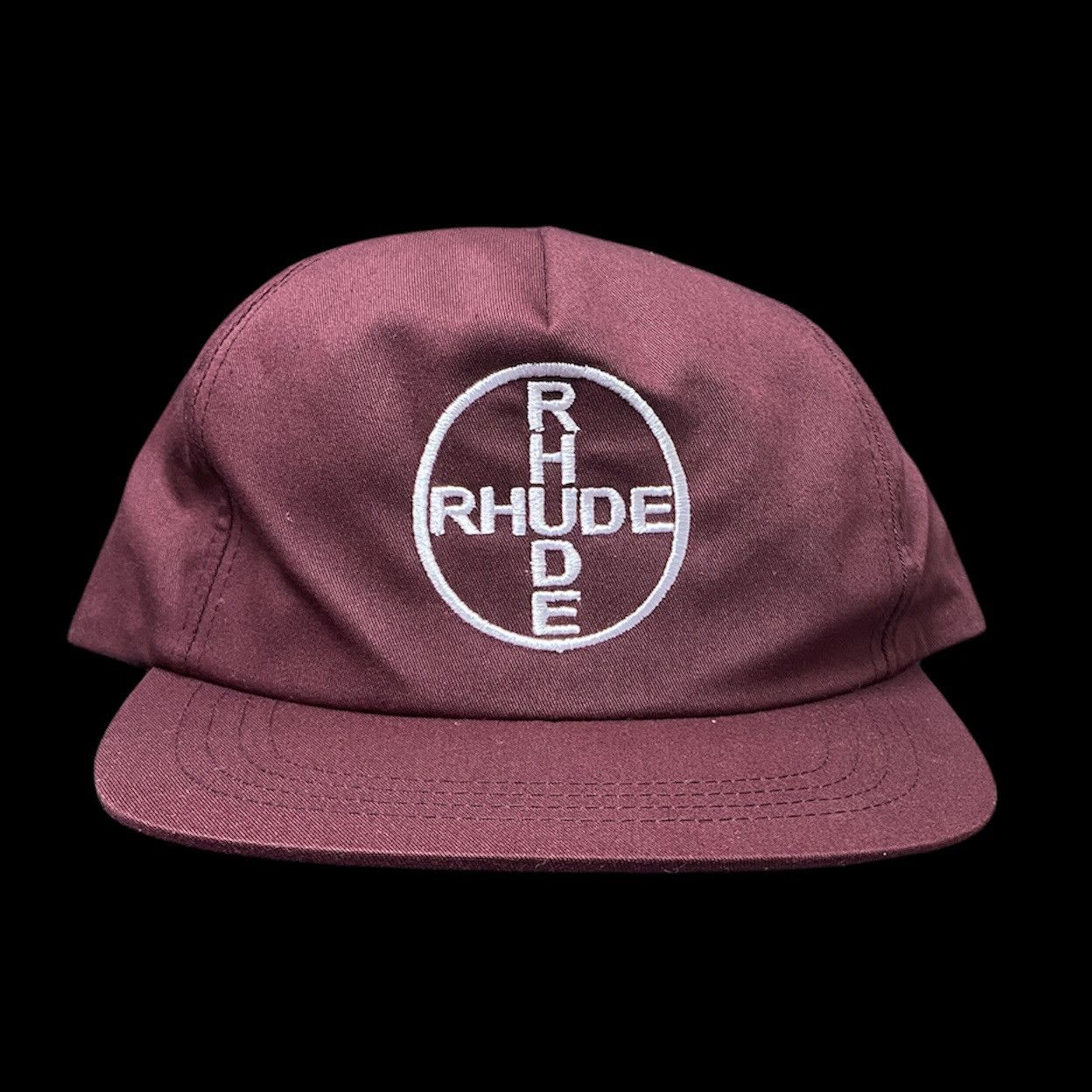 Rhude Rhude Burgundy Logo Snapback Cap | Grailed