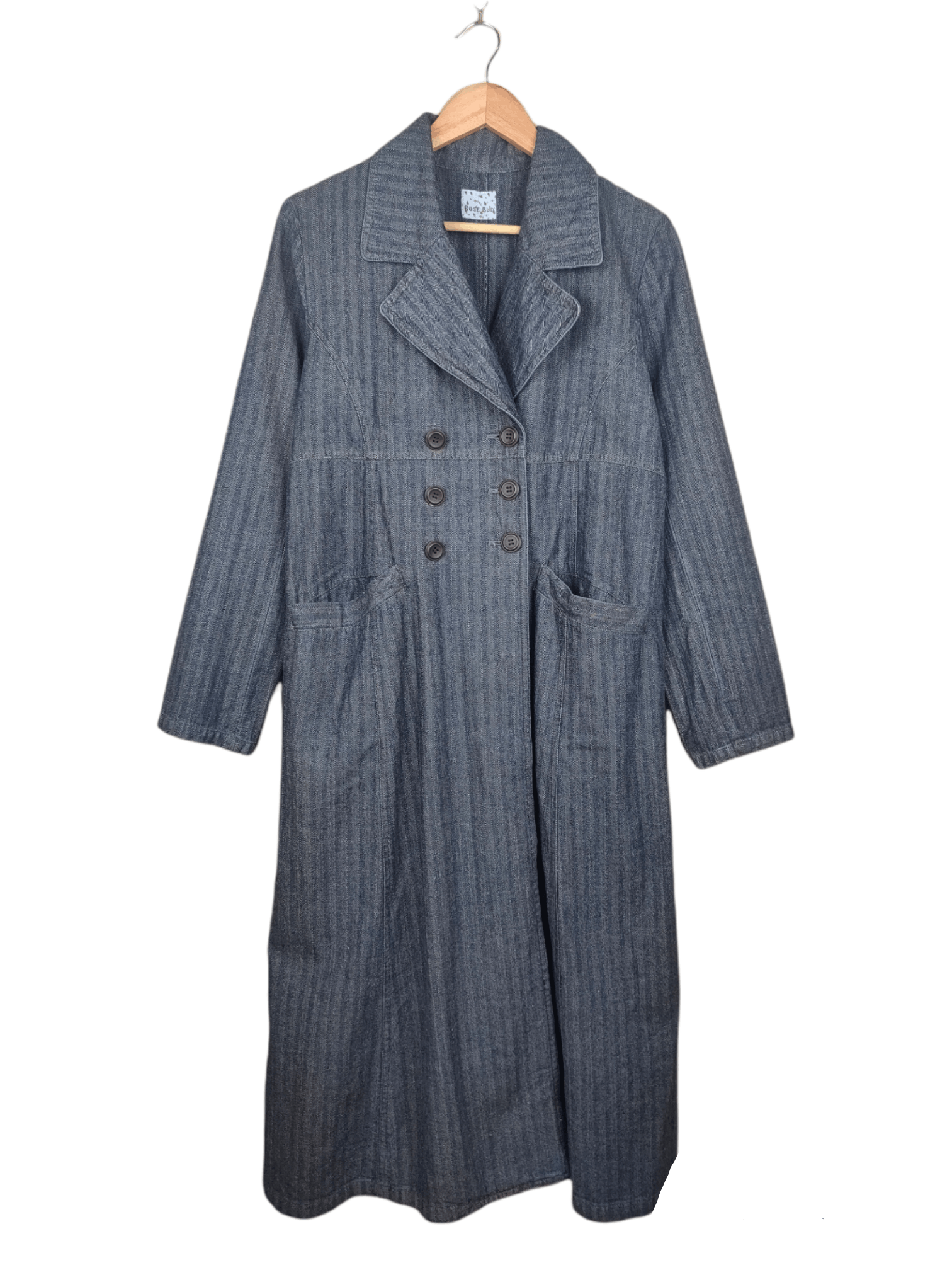 Japanese Brand Vintage Rose Bud Denim HBT Long Coats Size US S / EU 44-46 / 1 - 1 Thumbnail