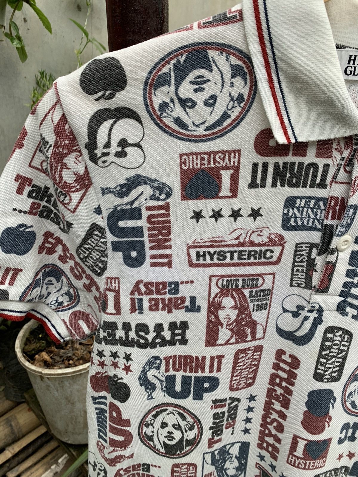 Hysteric Glamour Vintage Hysteric Glamour Full Print Polo Shirt Size US M / EU 48-50 / 2 - 2 Thumbnail