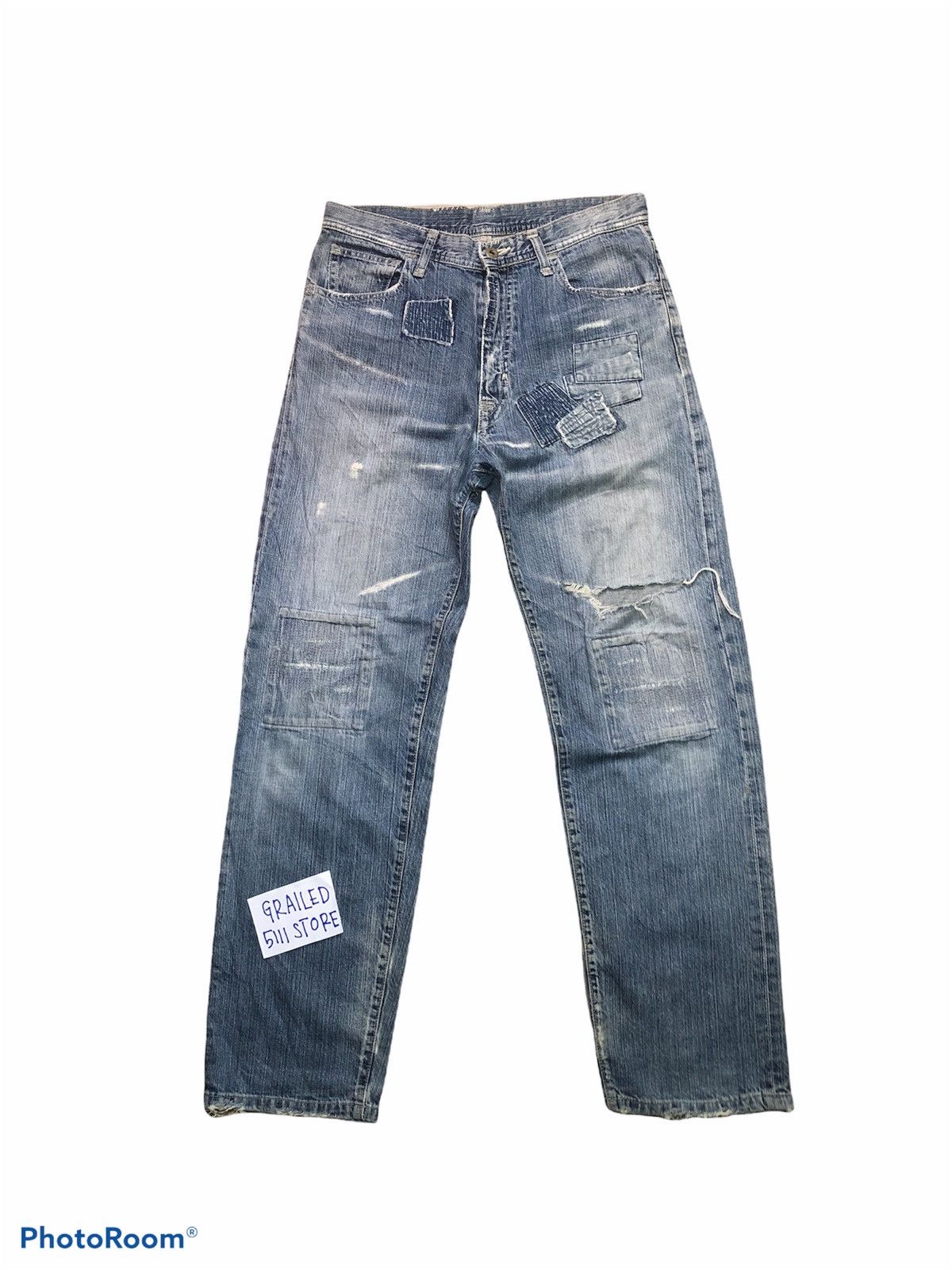 If Six Was Nine JAPANESSE BRAND DISTRESSED DENIM Size US 32 / EU 48 - 1 Thumbnail