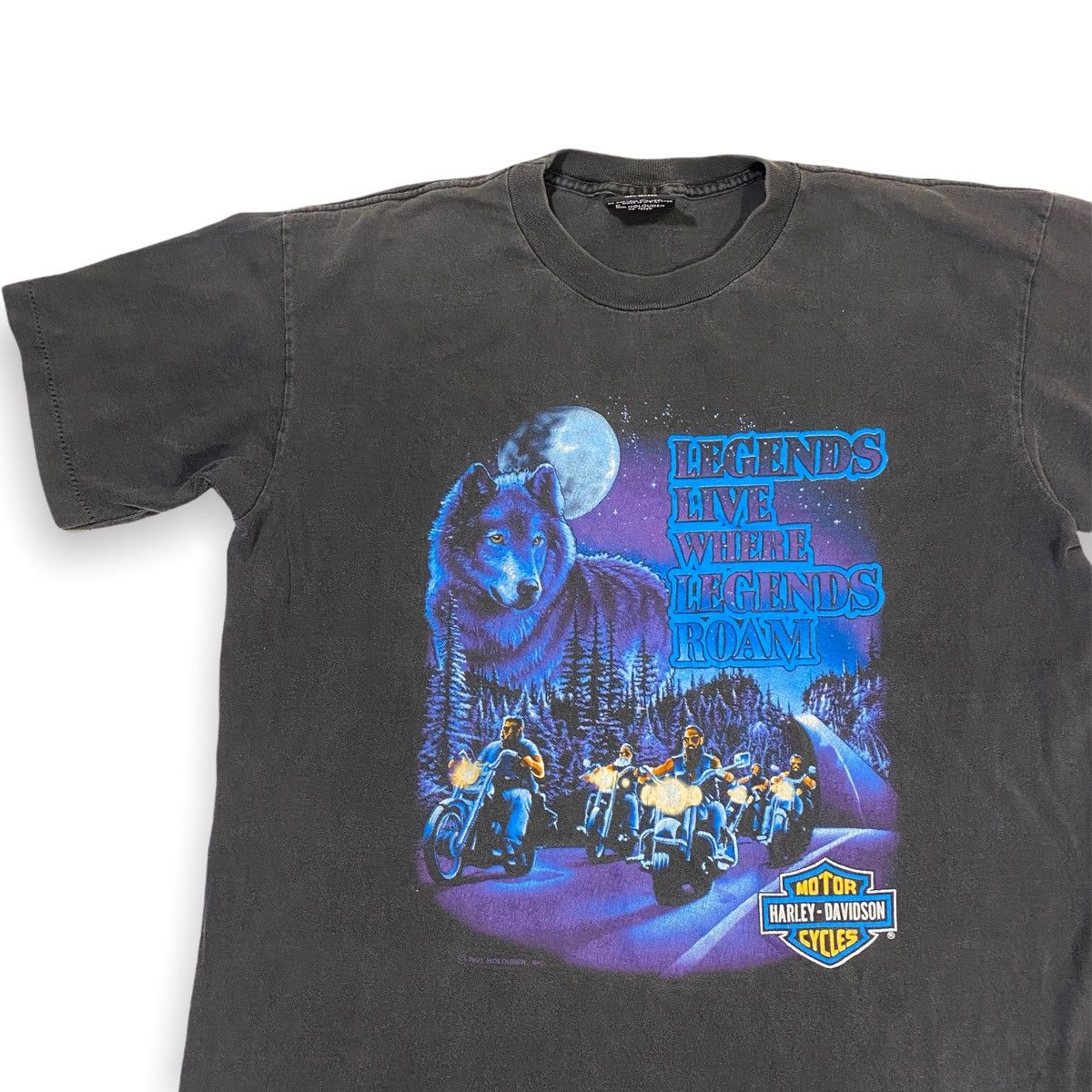 Harley Davidson × Vintage 90s Harley Davidson Live Where Legends Roam Tee Size US M / EU 48-50 / 2 - 4 Thumbnail
