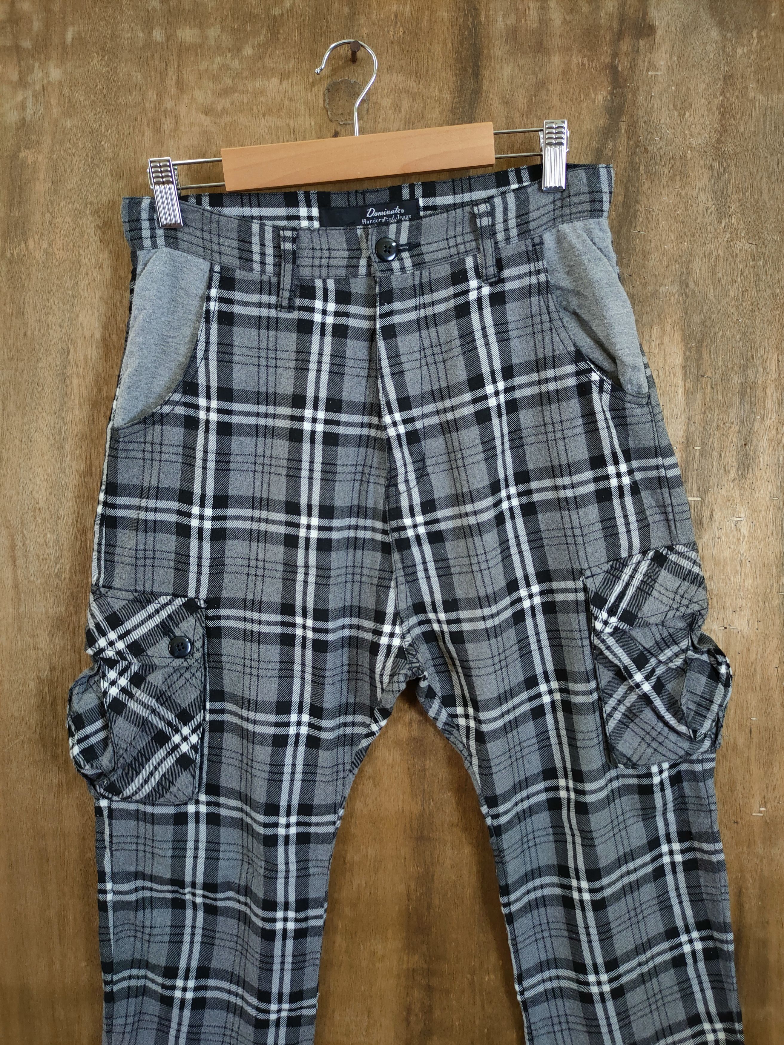 Japanese Brand Dominate Handcraft checkered cargo cropped pants #46-729 Size US 28 / EU 44 - 4 Thumbnail