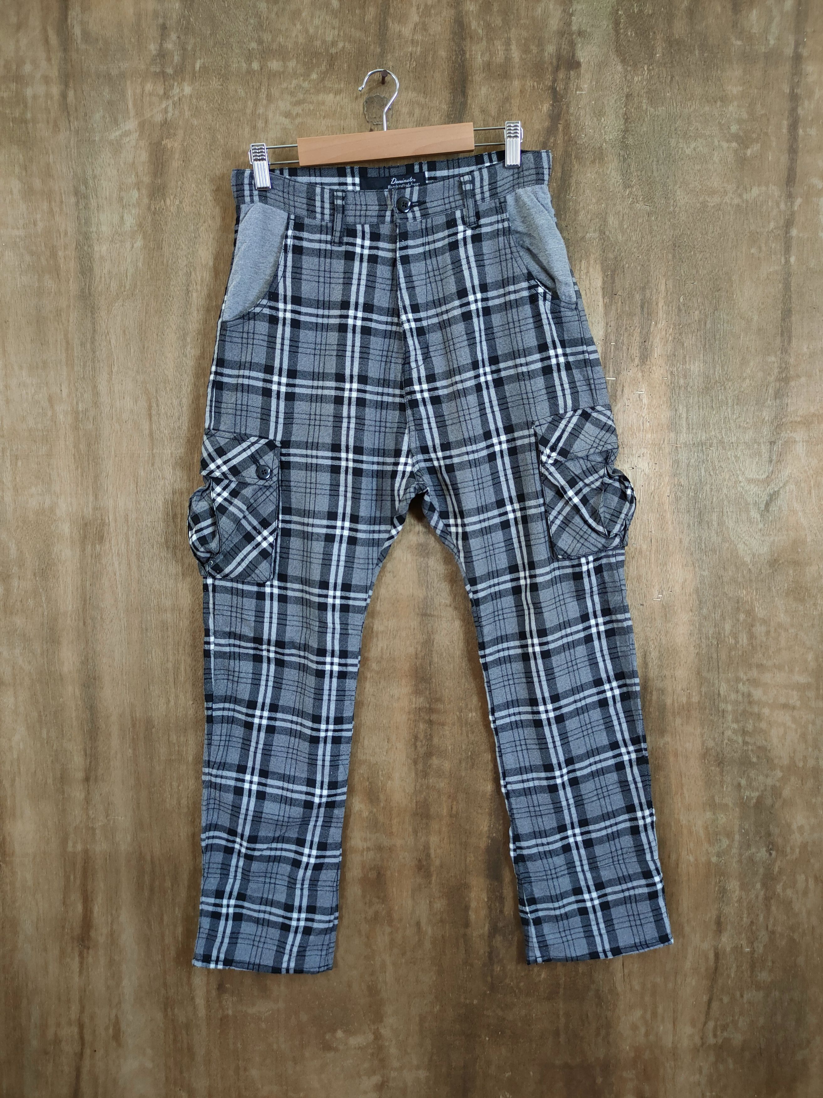 Japanese Brand Dominate Handcraft checkered cargo cropped pants #46-729 Size US 28 / EU 44 - 1 Thumbnail