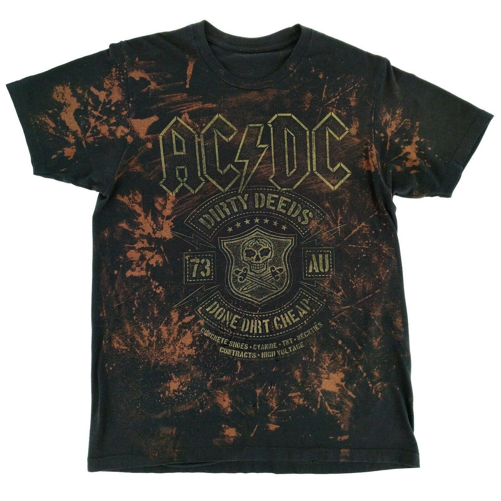 Custom AC/DC Custom Bleach Dirty Deeds Done Dirt Cheap Band T-Shirt ...